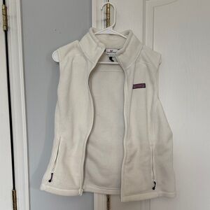 Vineyard Vines Ivory Fleece Zip Vest